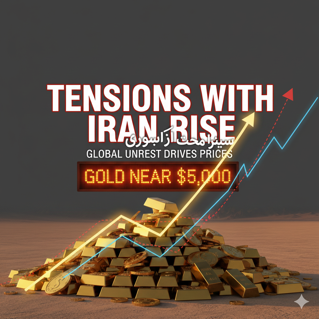 Gold Near $5,000 as Tensions with Iran Rise