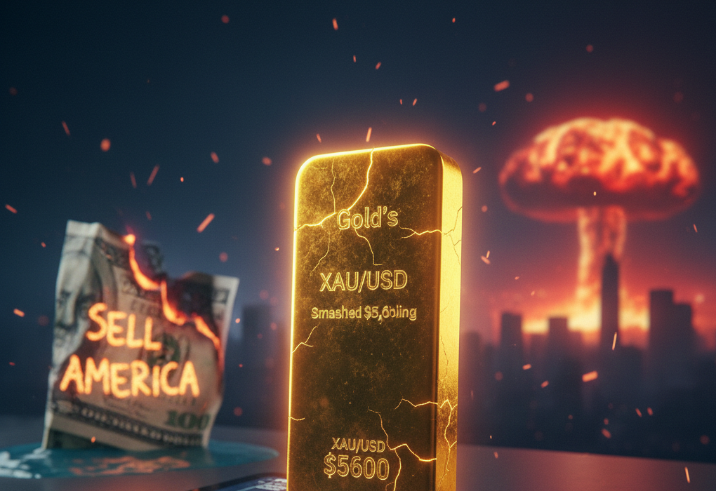 Gold’s Great Decoupling: Why XAU/USD Smashed $5,600 as the “Sell America” Trade Ignites