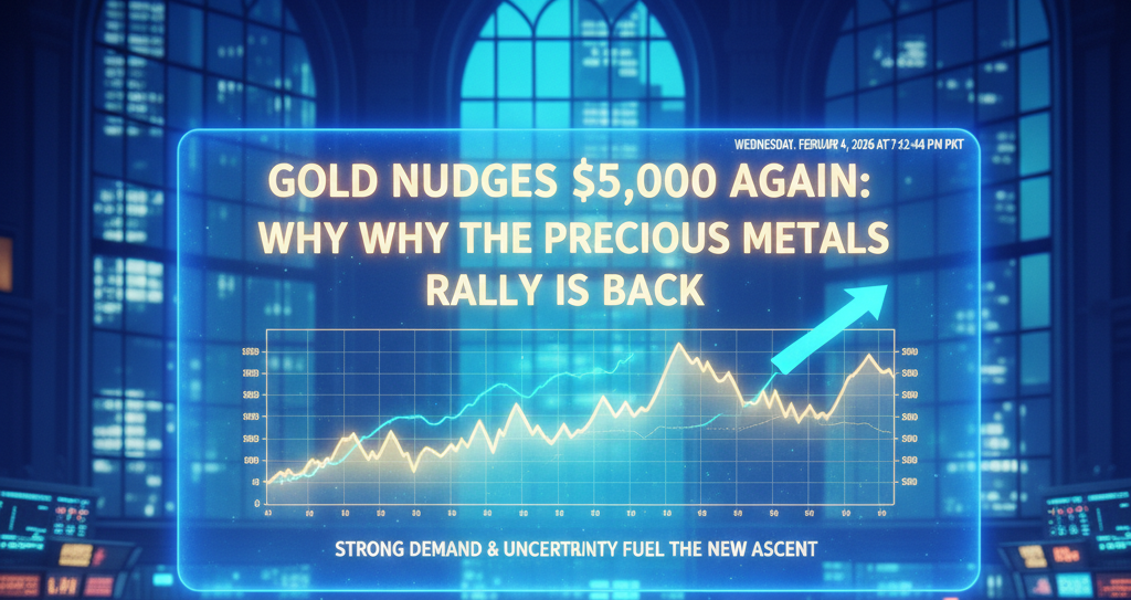 - [ ] Generate blog post image on this title, “ “Gold Nudges $5,000 Again: Why the Precious Metals Rally Is Back