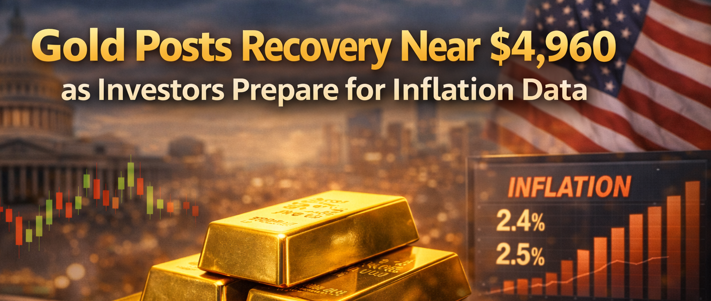 Gold Posts Recovery Near $4,960 as Investors Prepare for Inflation Data