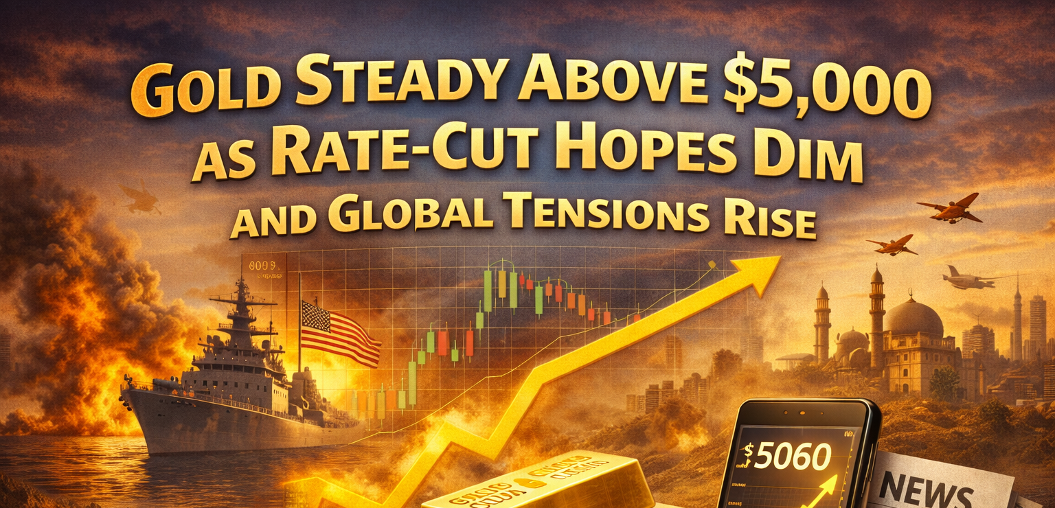 price information Gold Steady Above $5,000 as Rate-Cut Hopes Dim and Global Tensions Rise