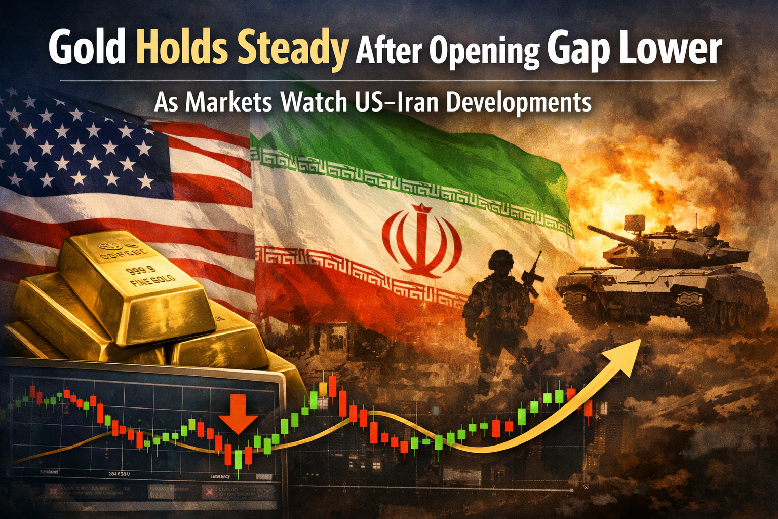 Gold Holds Steady After Opening Gap Lower as Markets Watch US–Iran Developments