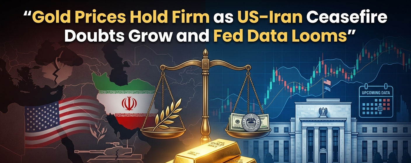 Gold Prices Hold Firm as US–Iran Ceasefire Doubts Grow and Fed Data Looms