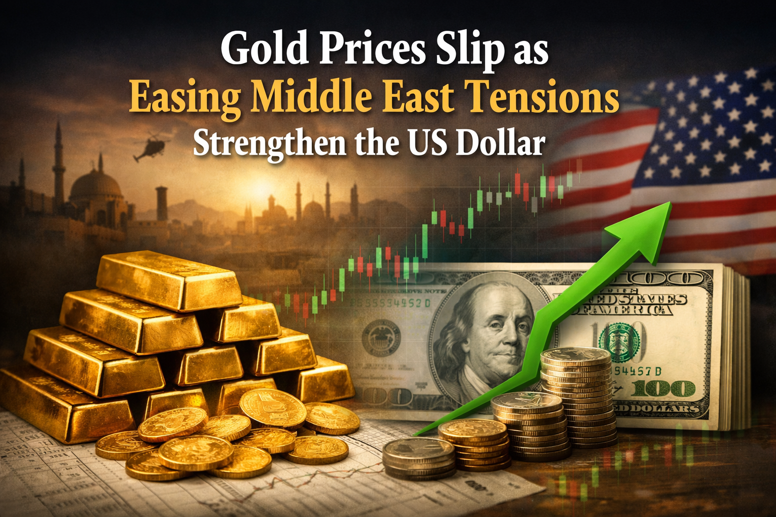 Gold Prices Slip as Easing Middle East Tensions Strengthen the US Dollar