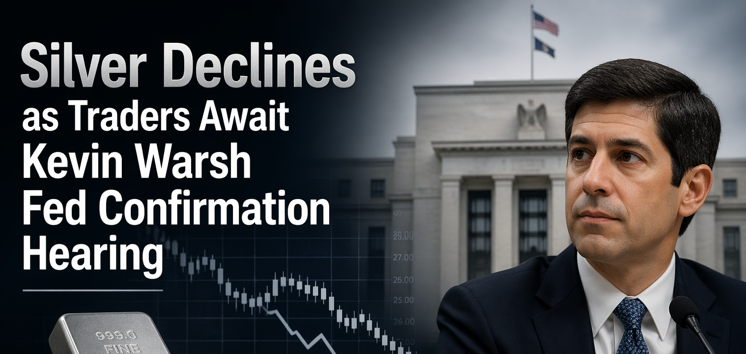 Silver Declines as Traders Await Kevin Warsh Fed Confirmation Hearing