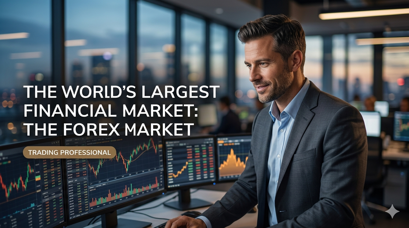 Generate a blog post image for this title The World’s Largest Financial Market: The Forex Market