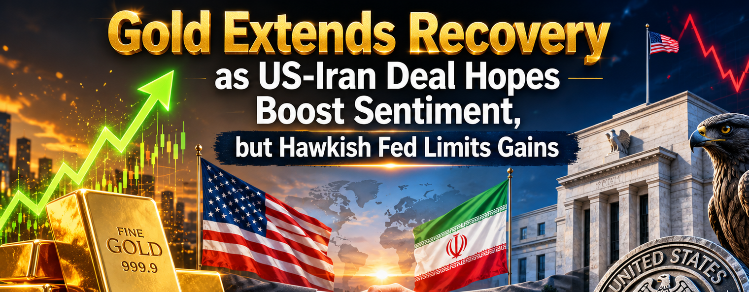 Gold Extends Recovery as US-Iran Deal Hopes Boost Sentiment, but Hawkish Fed Limits Gains
