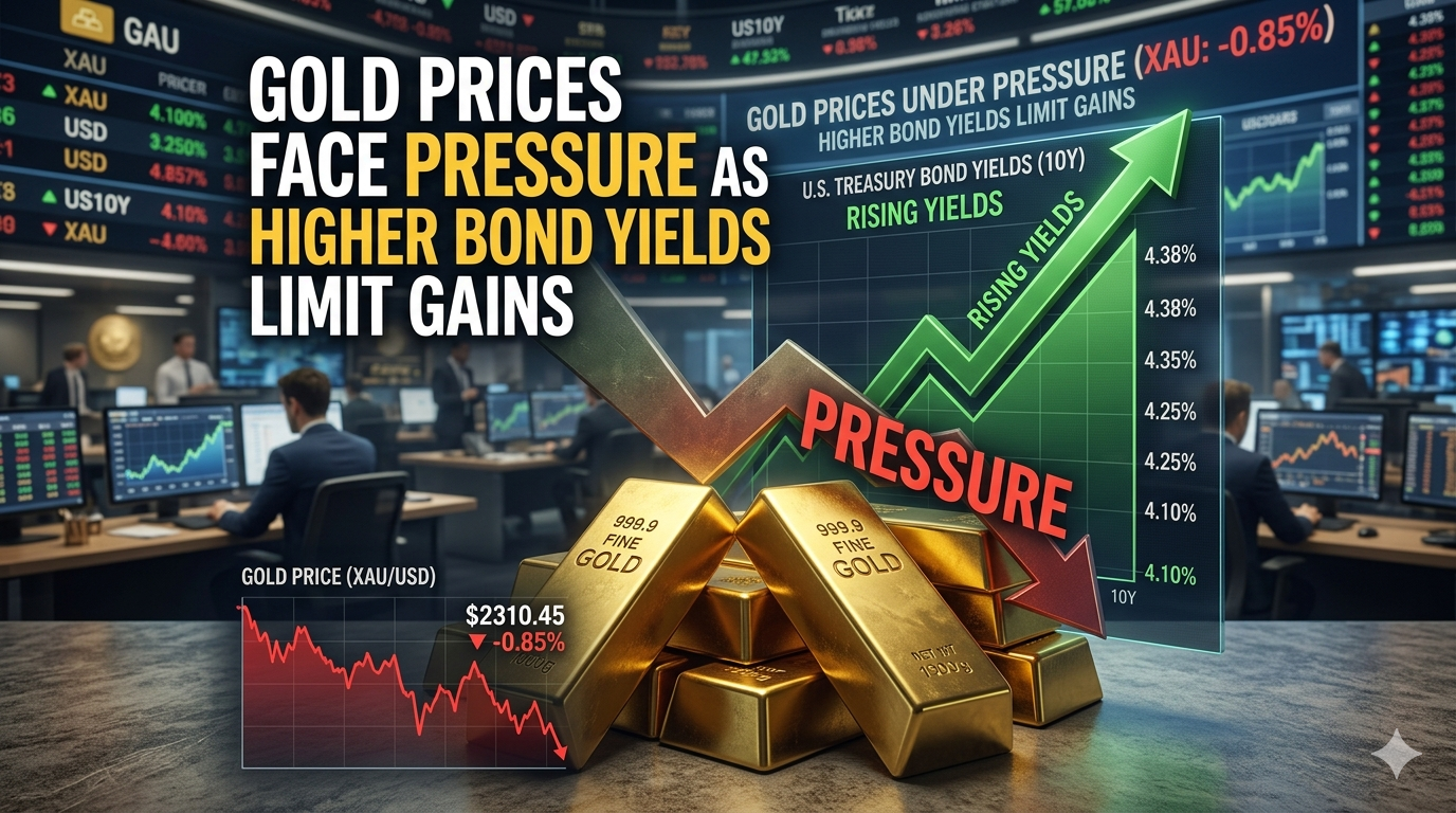 Gold Prices Face Pressure as Higher Bond Yields Limit Gains