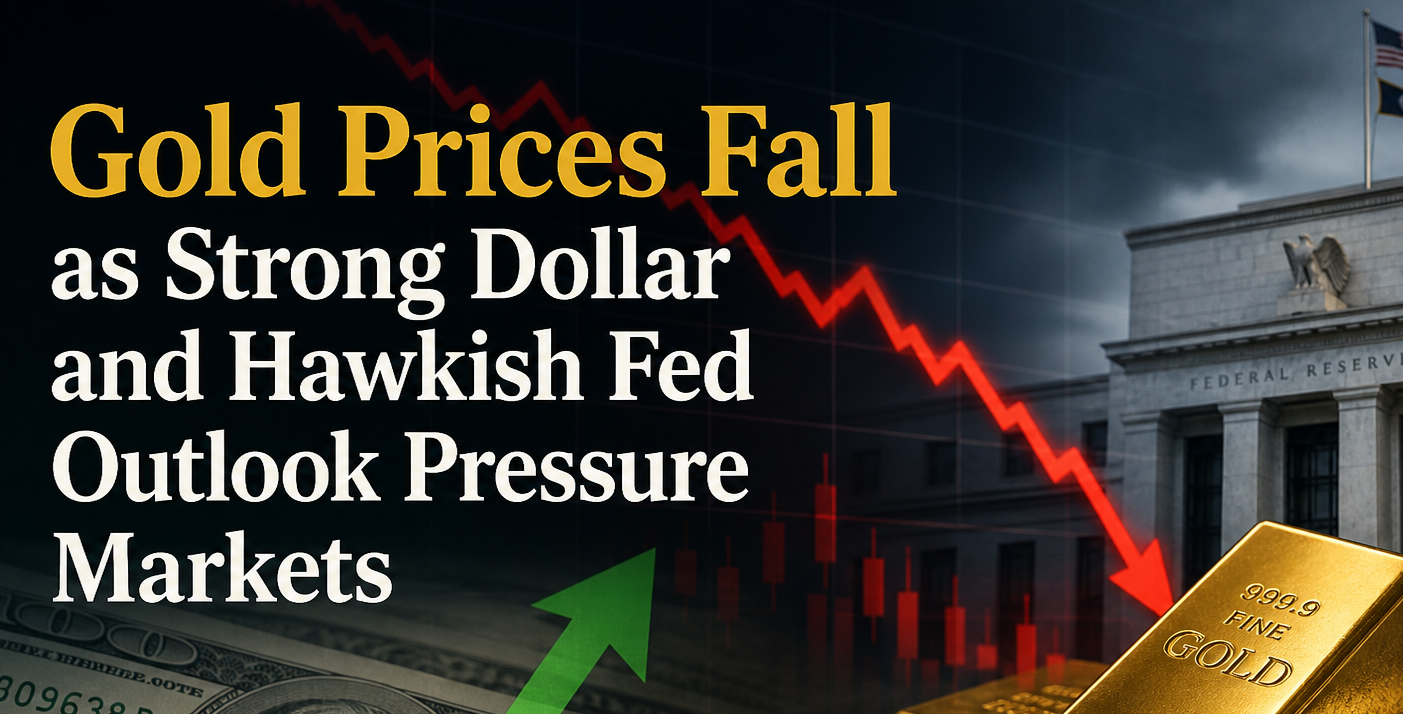 Gold Prices Fall as Strong Dollar and Hawkish Fed Outlook Pressure Markets