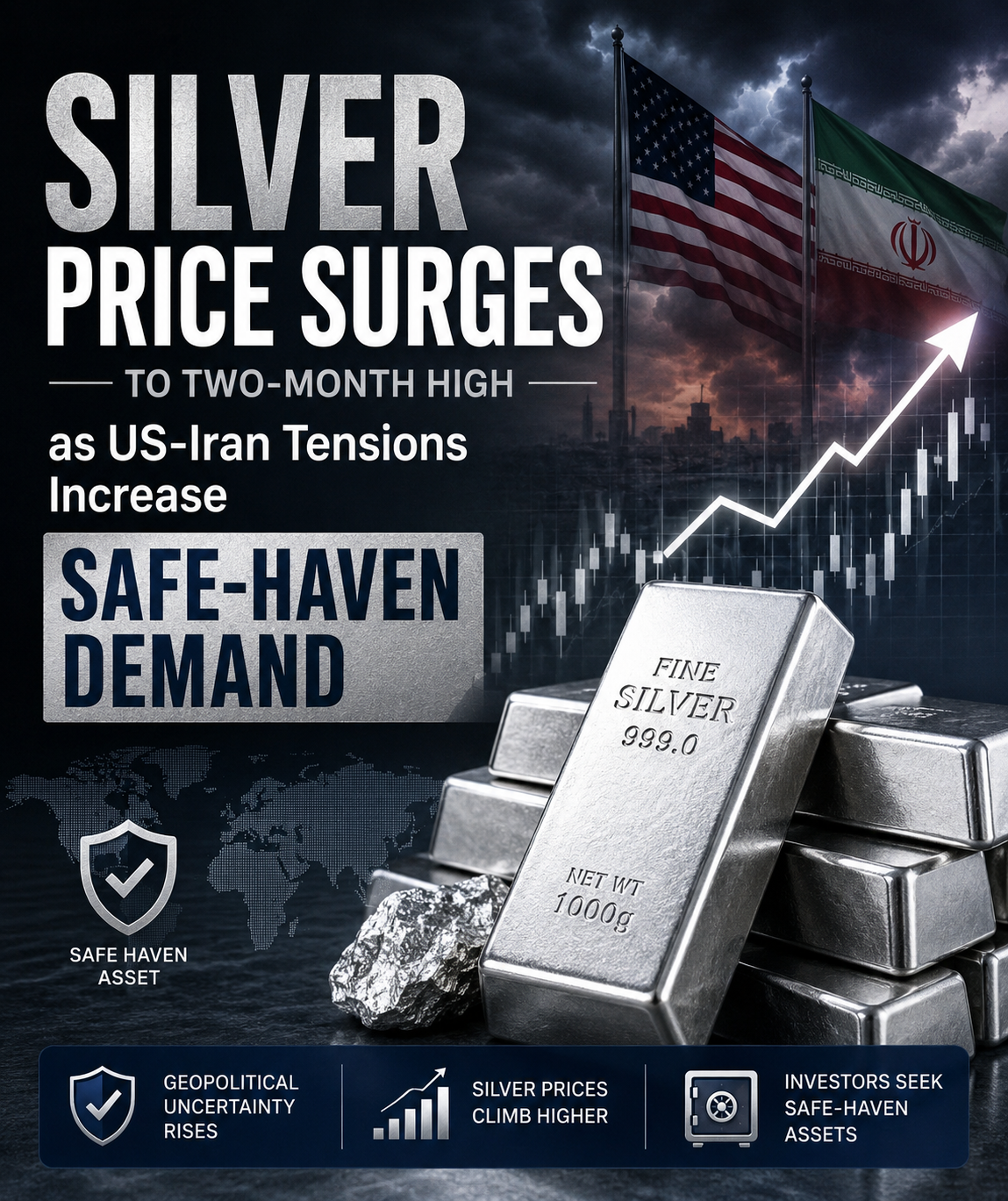 Silver-Price-Surges-to-Two-Month-High-as-US-Iran-Tensions-Increase-Safe-Haven-Demand.
