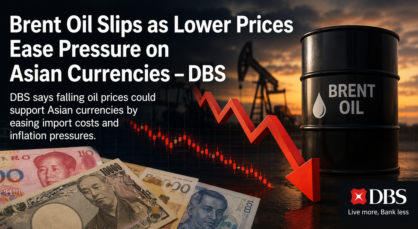 Brent Oil Slips as Lower Prices Ease Pressure on Asian Currencies – DBS