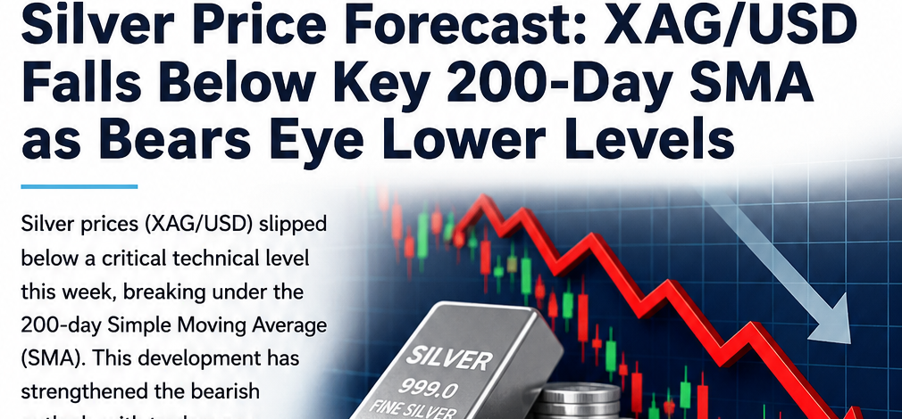 Silver Price Forecast XAGUSD Falls Below Key 200-Day SMA as Bears Eye Lower Levels