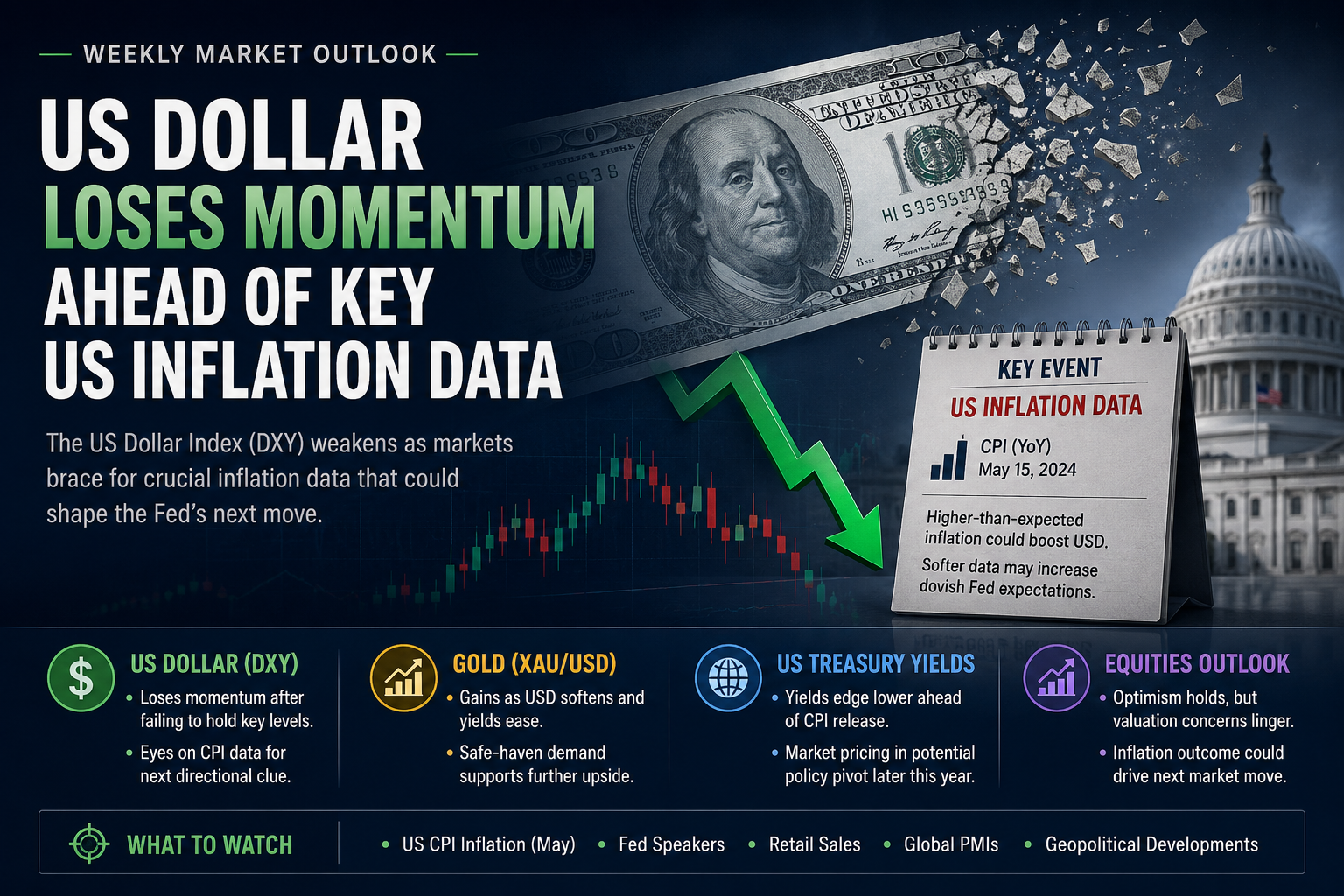 US Dollar Loses Momentum Ahead of Key US Inflation Data Weekly Market Outlook