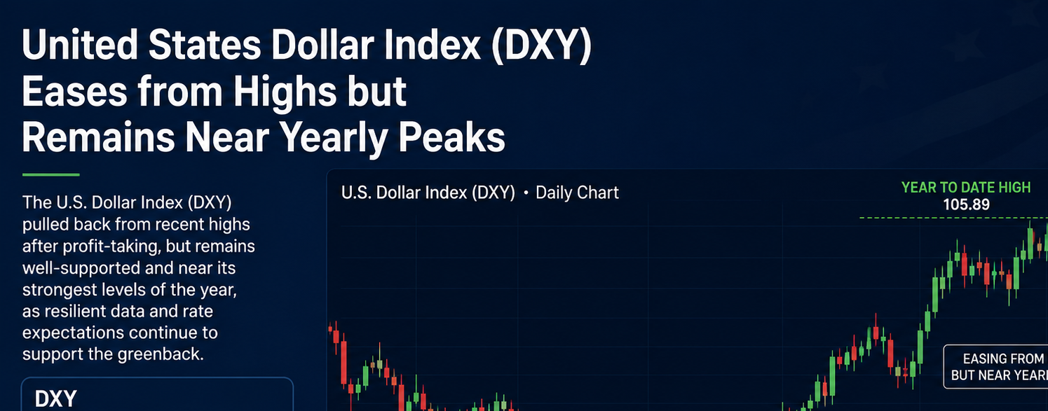United States Dollar Index (DXY) Eases from Highs but Remains Near Yearly Peaks