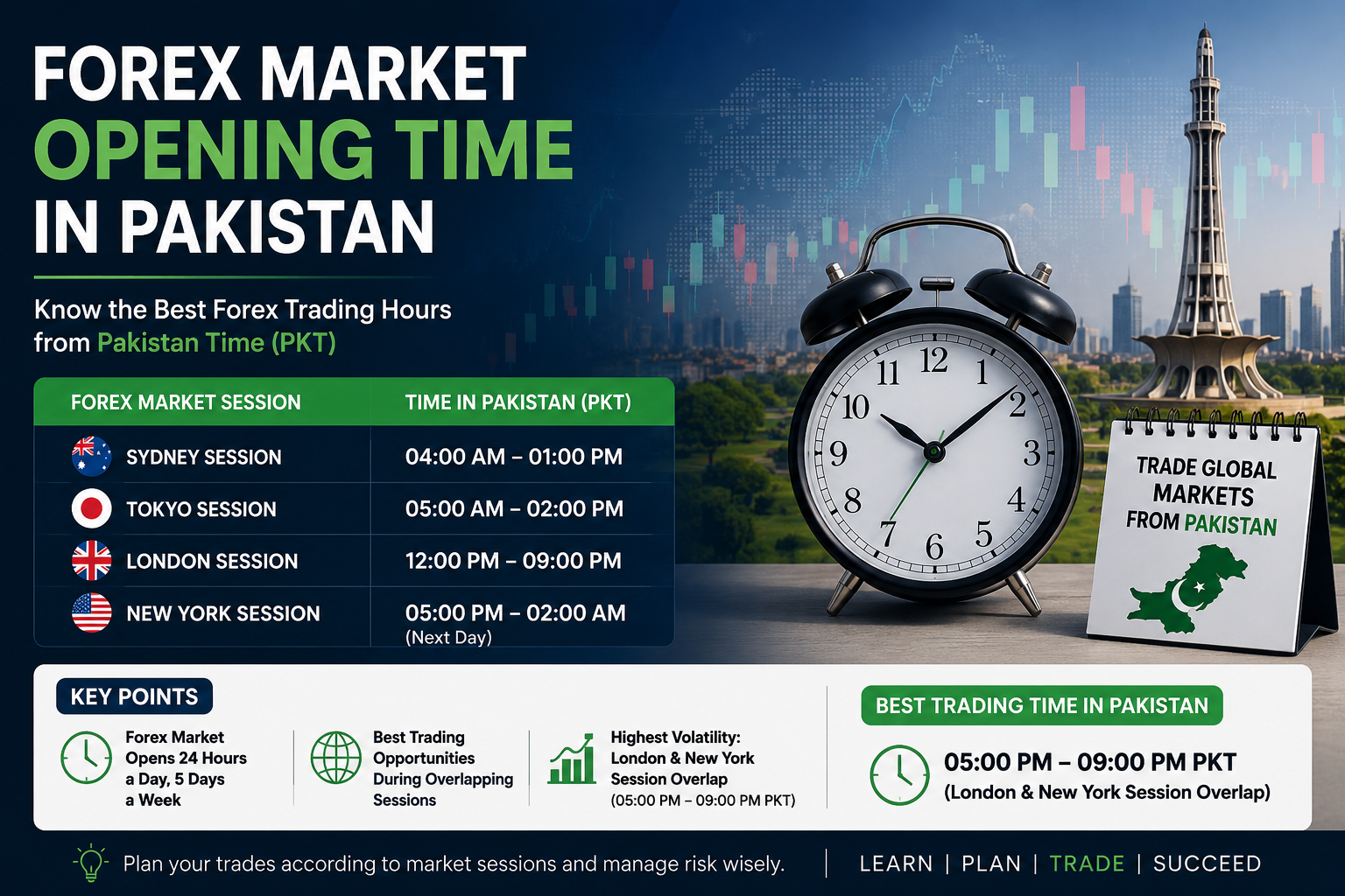 forex market opening time in pakistan