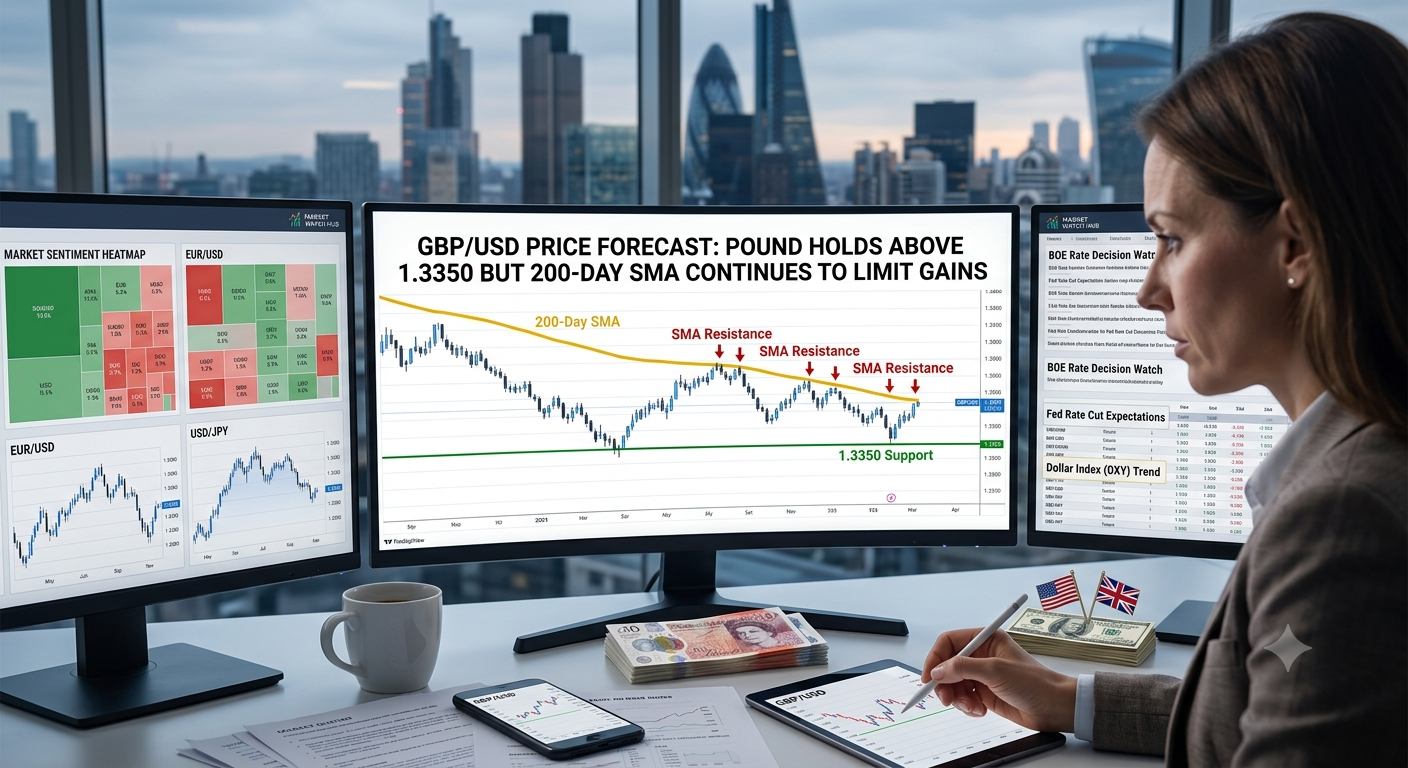 GBPUSD Price Forecast Pound Holds Above 1.3350 but 200-Day SMA Continues to Limit Gains