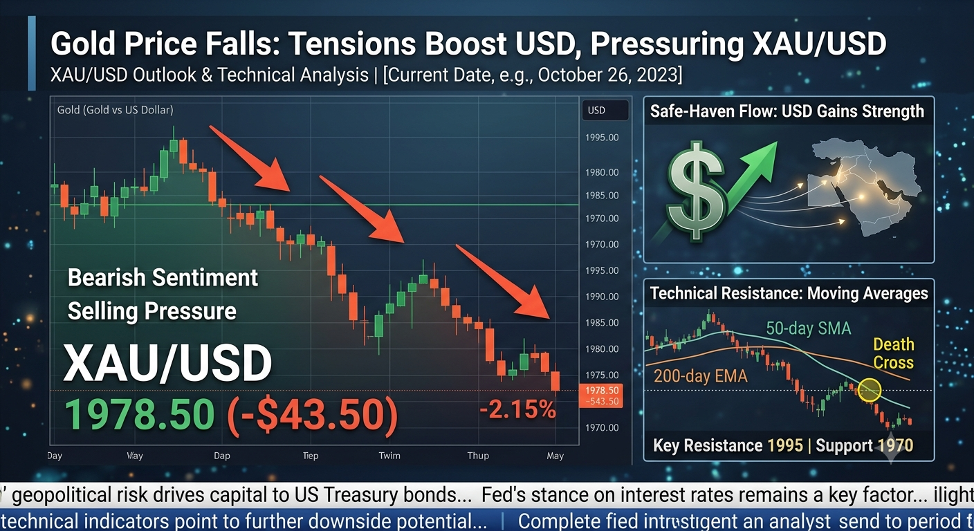 Gold Price Falls as Middle East Tensions Boost US Dollar Demand XAUUSD Outlook and Technical Analysis