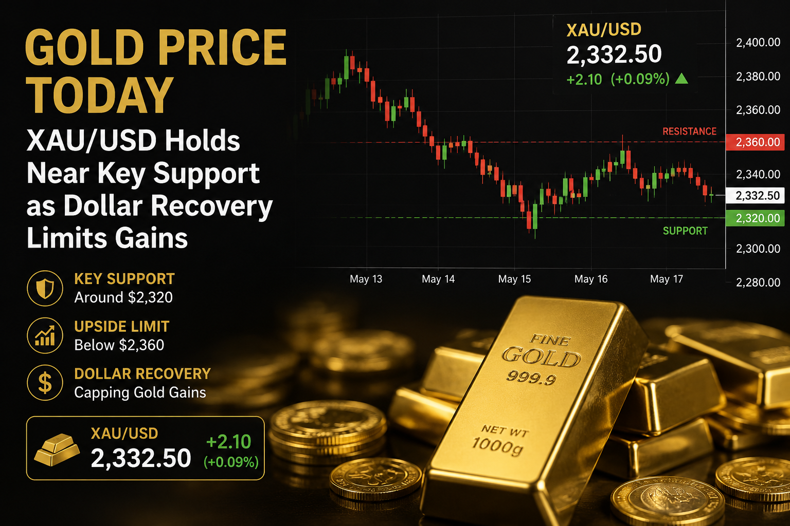 Gold Price Today XAUUSD Holds Near Key Support as Dollar Recovery Limits Gains