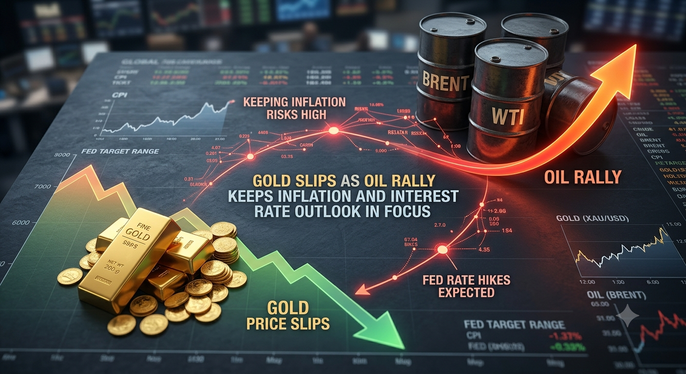 Gold Slips as Oil Rally Keeps Inflation and Interest Rate Outlook in Focus