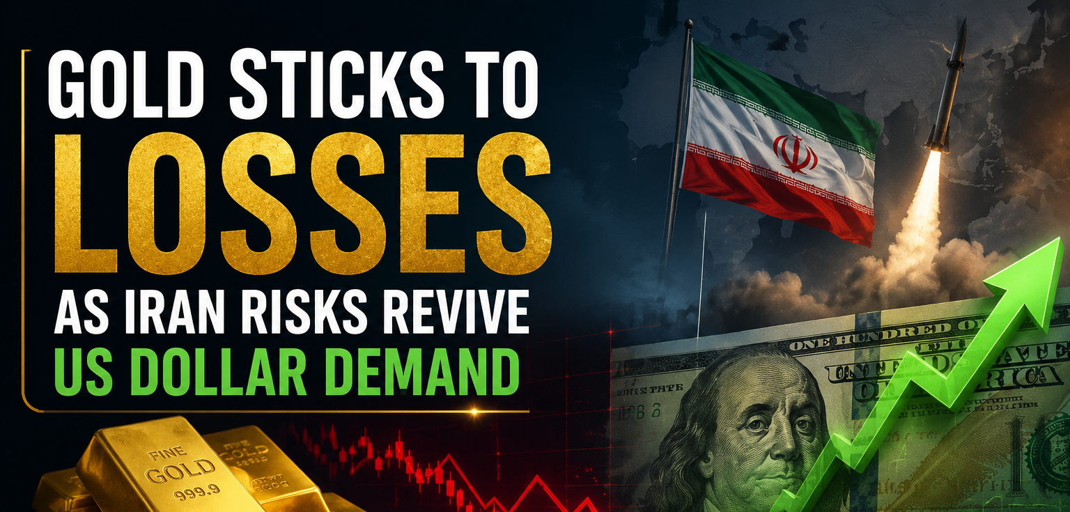 Gold Sticks to Losses as Iran Risks Revive US Dollar Demand