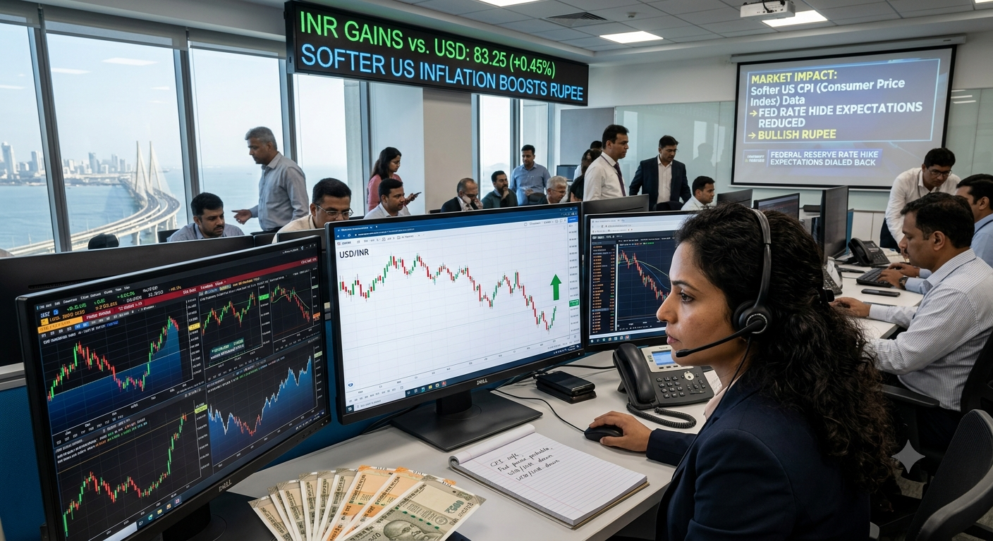 Indian Rupee Gains as Softer US Inflation Reduces Fed Rate Hike Expectations