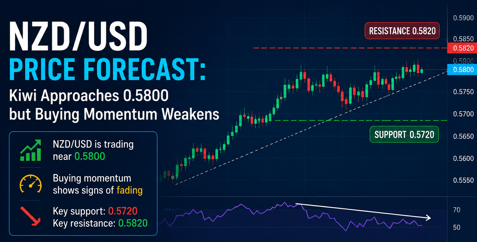 NZDUSD Price Forecast Kiwi Approaches 0.5800 but Buying Momentum Weakens
