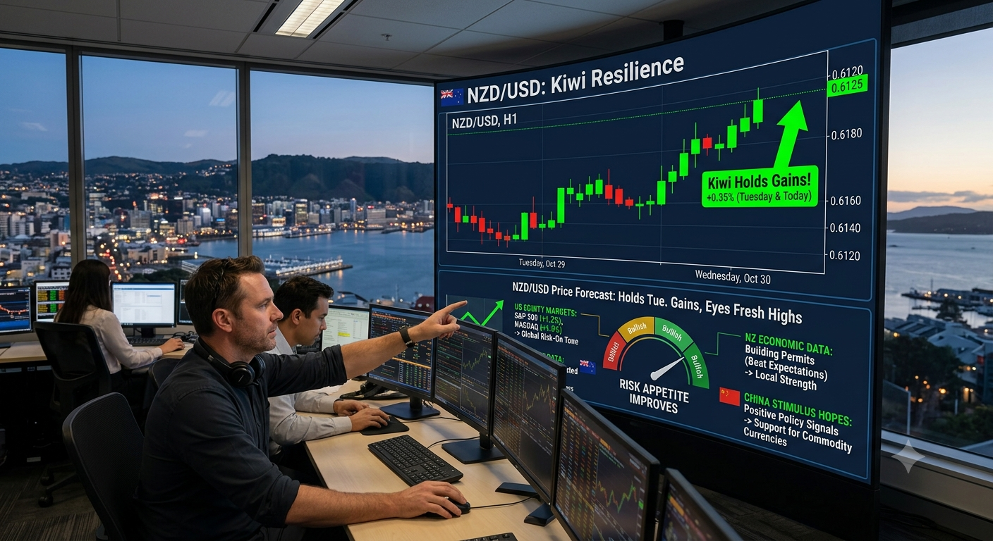 NZDUSD Price Forecast Kiwi Holds Tuesday’s Gains as Risk Appetite Improves