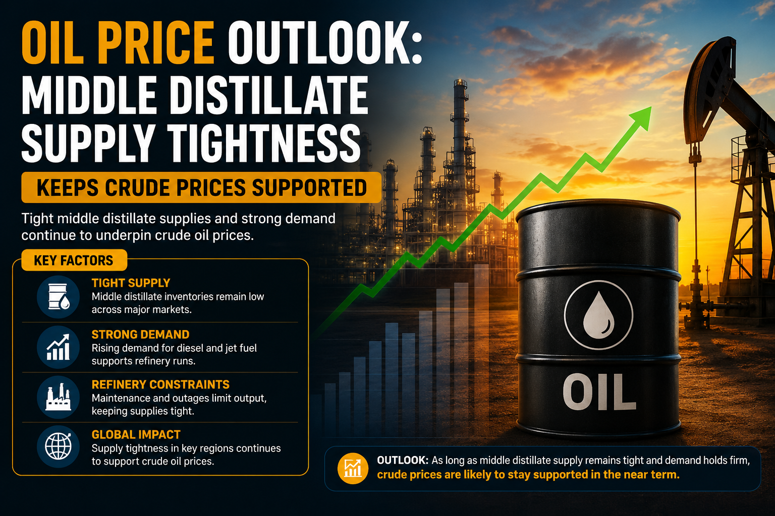 Oil Price Outlook Middle Distillate Supply Tightness Keeps Crude Prices Supported