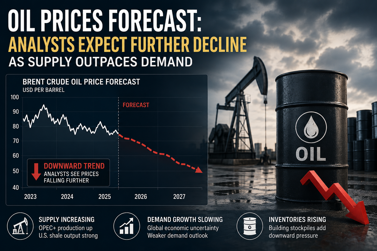 Oil Prices Forecast Analysts Expect Further Decline as Supply Outpaces Demand