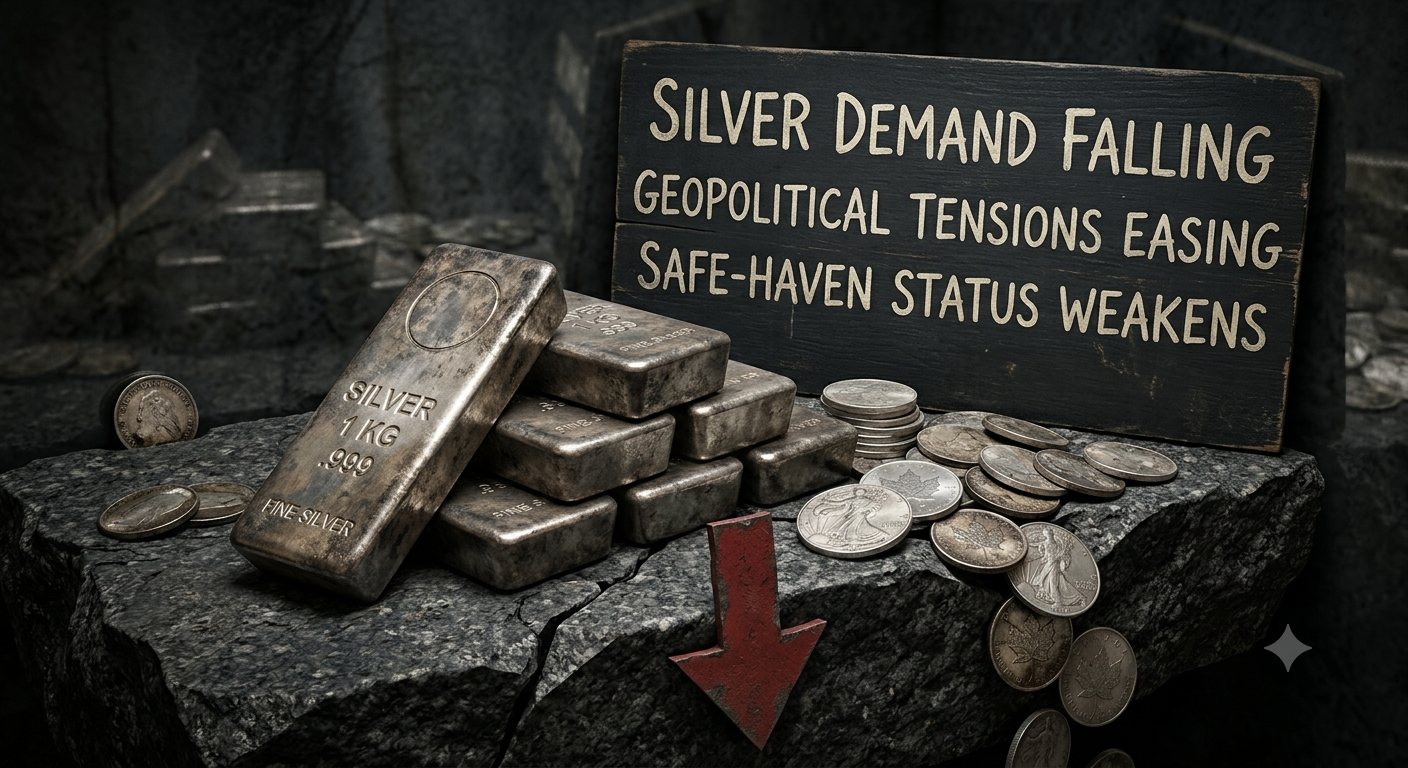 Silver Weakens as Easing Geopolitical Tensions Weigh on Safe-Haven Demand