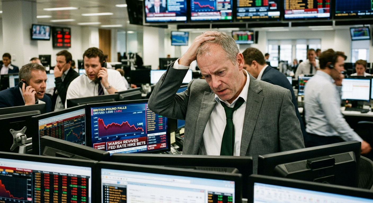 British Pound Falls as Warsh Revives Fed Rate Hike Bets