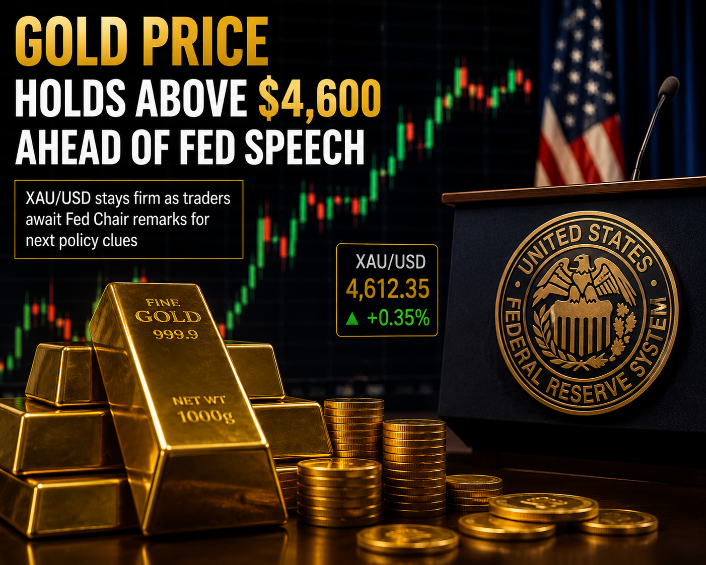 Gold Price Holds Above $4,600 Ahead of Fed Speech