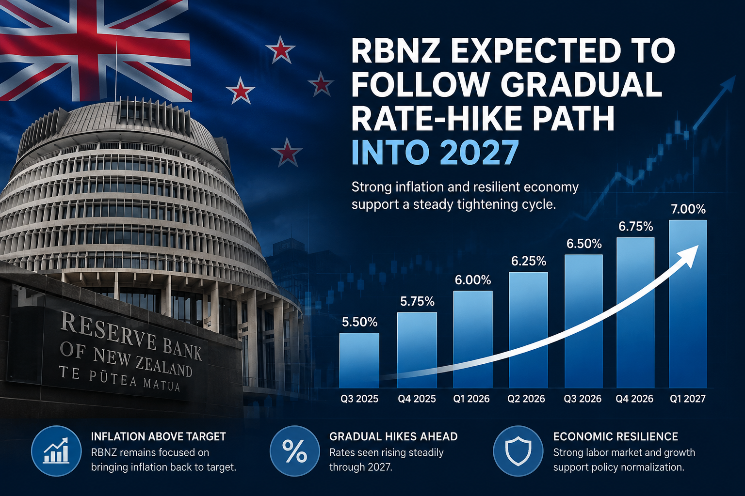 RBNZ Expected to Follow Gradual Rate-Hike Path Into 2027