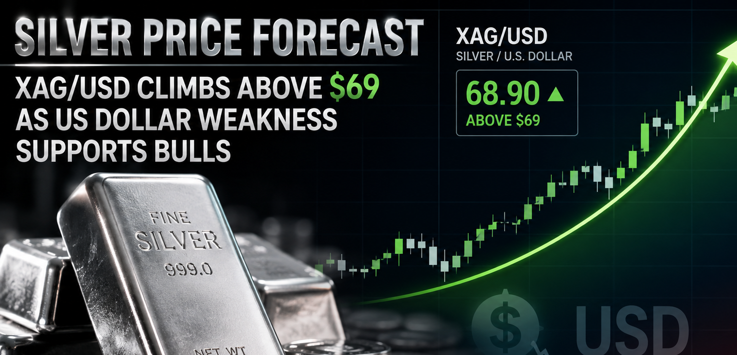 Silver Price Forecast XAGUSD Climbs Above $69 as US Dollar Weakness Supports Bulls
