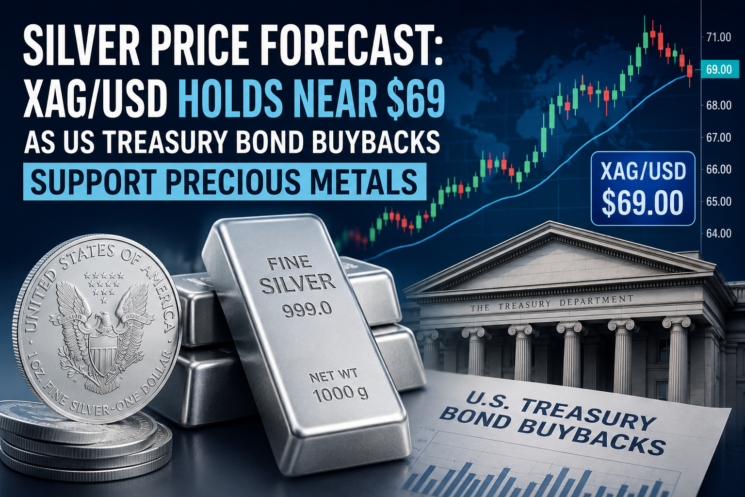 Silver Price Forecast XAGUSD Holds Near $69 as US Treasury Bond Buybacks Support Precious Metals