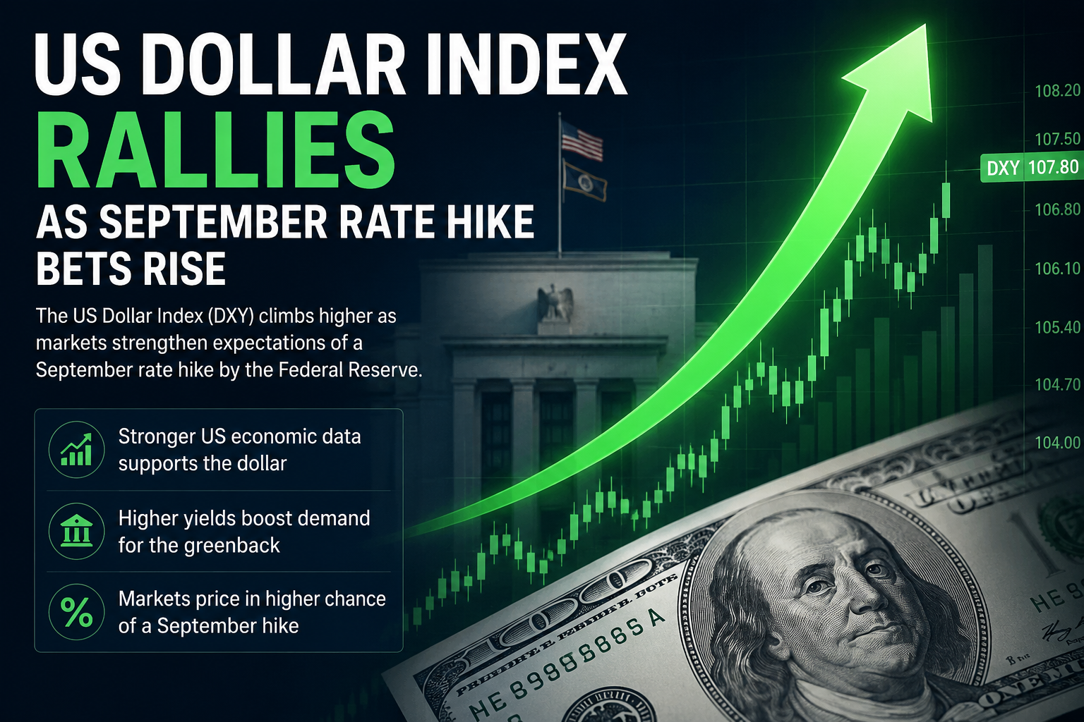 US Dollar Index Rallies as September Rate Hike Bets Rise