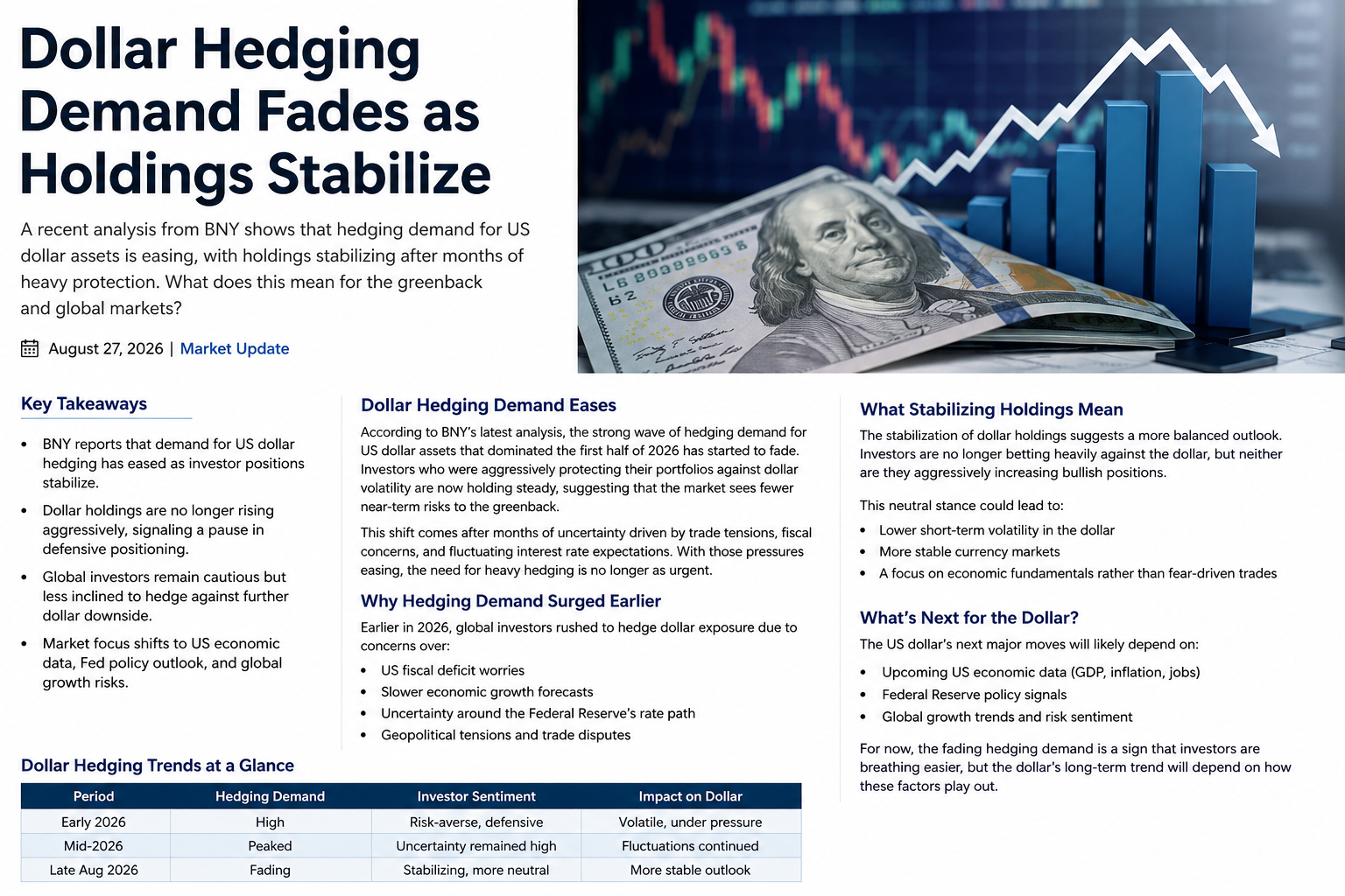 Dollar Hedging Demand Fades as Holdings Stabilize