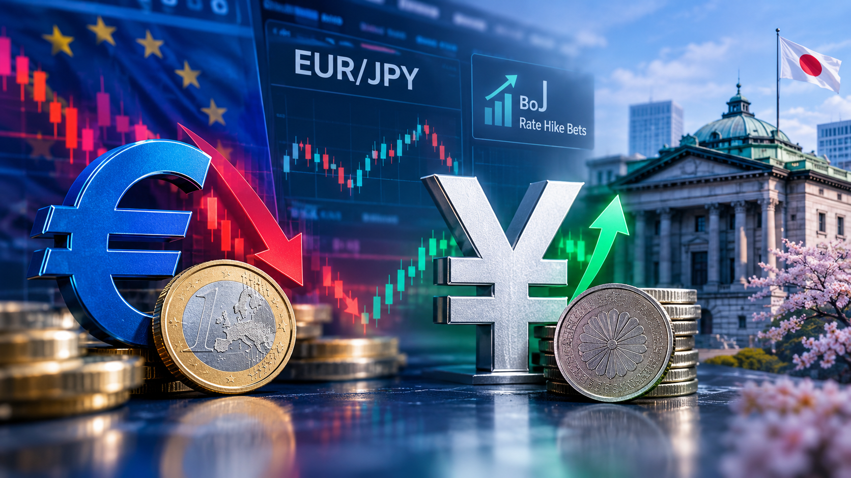 Euro Falls as Yen Gains on BoJ Rate Hike Bets