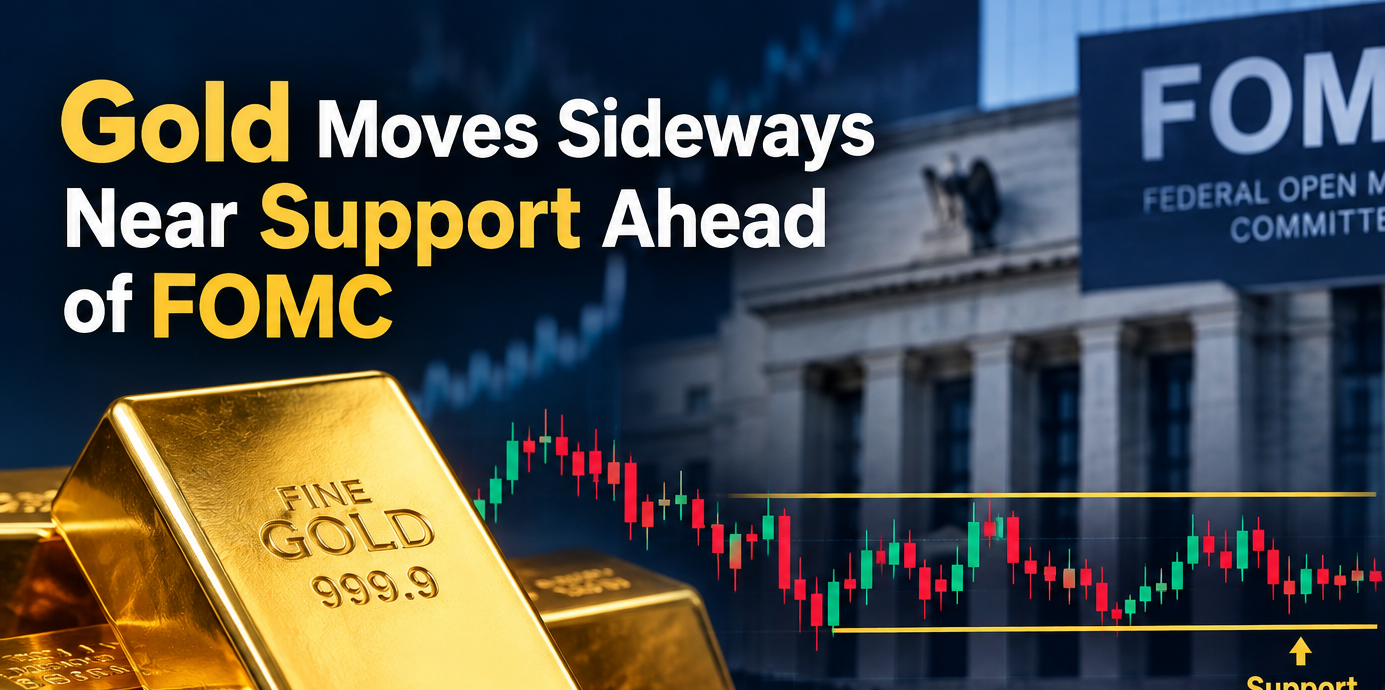 Gold Moves Sideways Near Support Ahead of FOMC