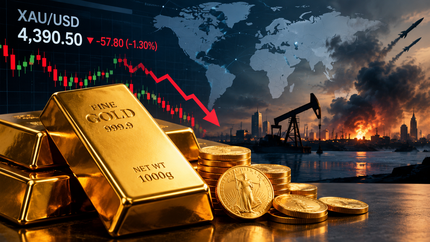 Gold Price Falls Below $4,400 as Tensions Rise