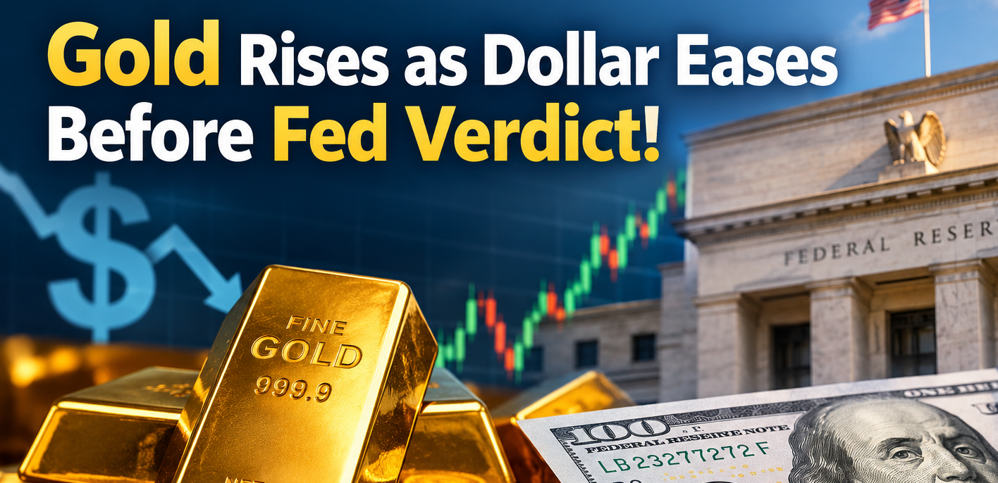 Gold Rises as Dollar Eases Before Fed Verdict!
