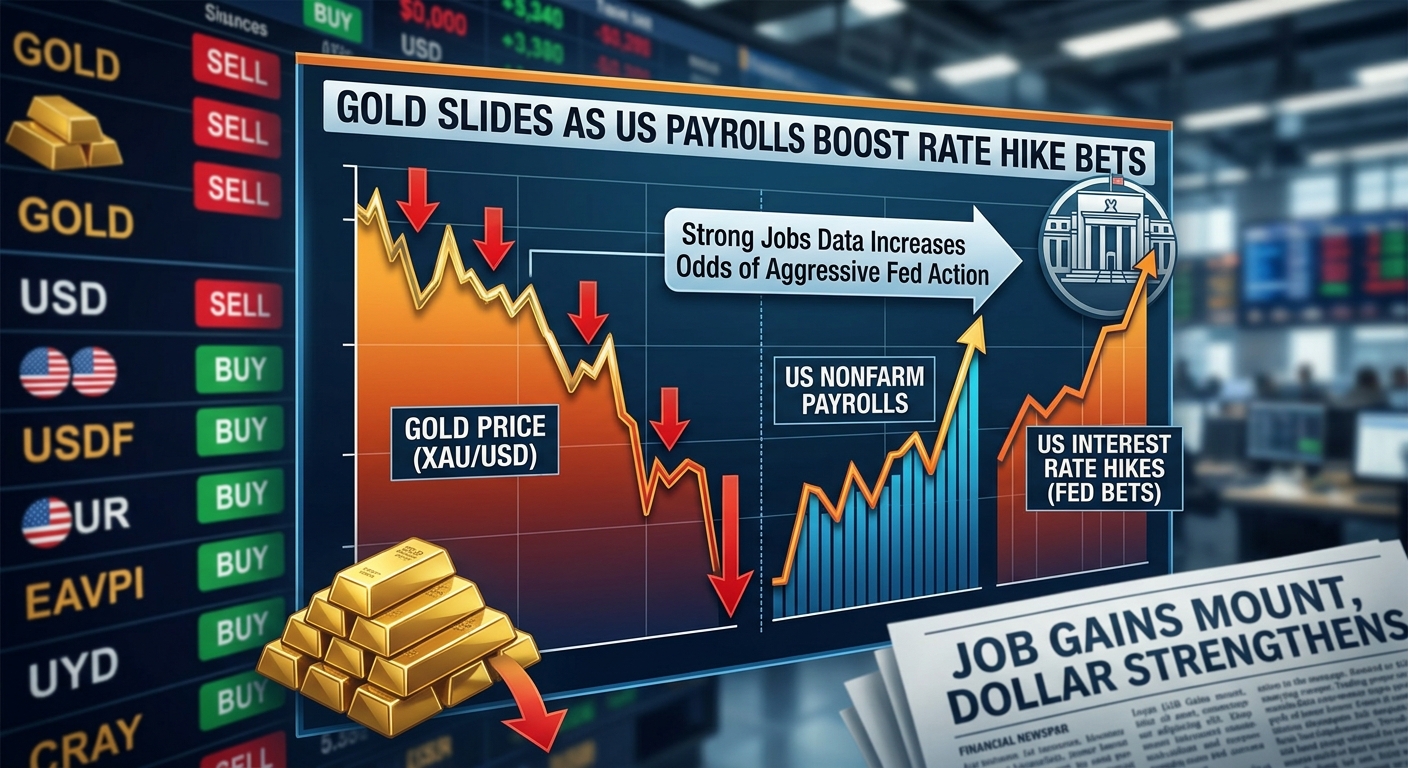 Gold Slides as US Payrolls Boost Rate Hike Bets