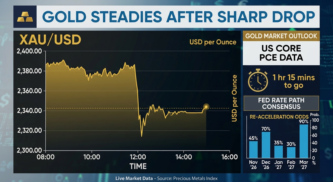 Gold Steadies After Sharp Drop