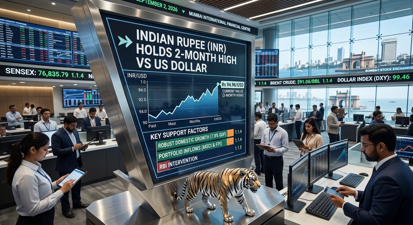 Indian Rupee Holds Two-Month High vs US Dollar
