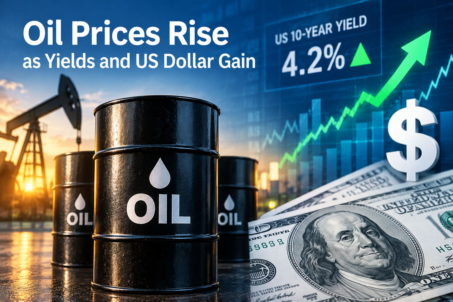 Oil Prices Rise as Yields and US Dollar Gain