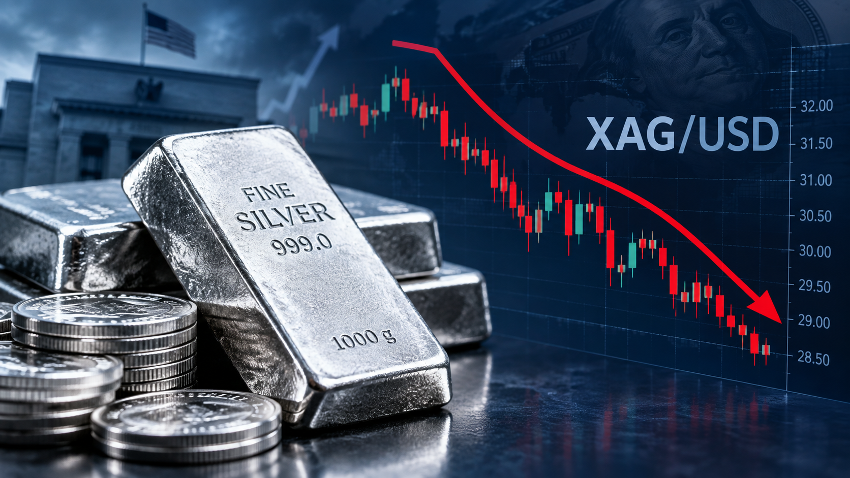 Silver Falls as XAGUSD Faces Renewed Pressure