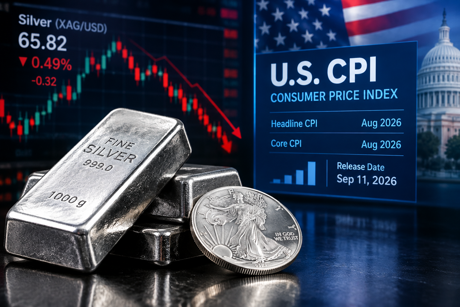 Silver Price Falls as Markets Eye US CPI Today