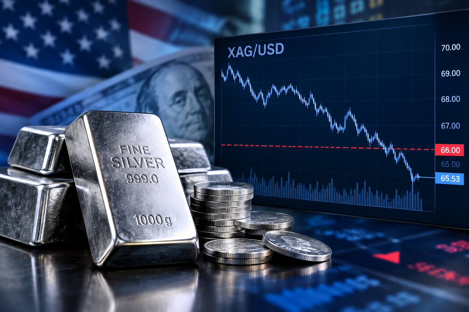 Silver Price Forecast XAGUSD Slips Below $66