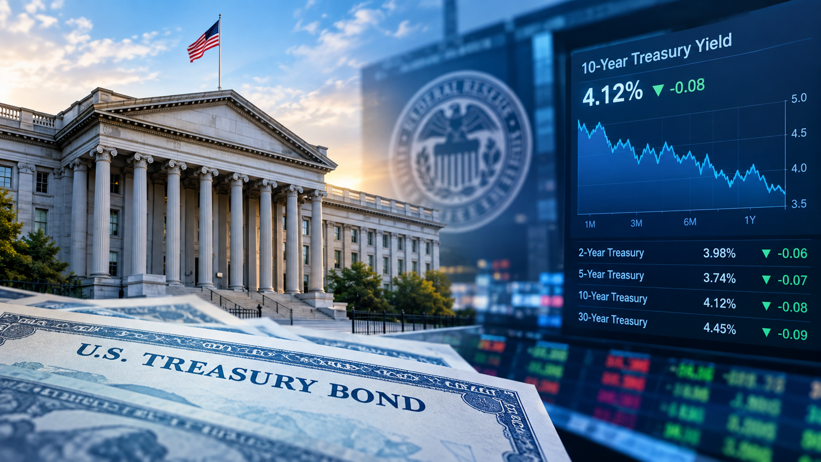 US Treasury Yields Ease as Fed Risks Linger
