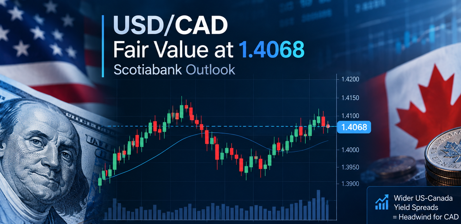 USDCAD Fair Value at 1.4068 Scotiabank Outlook